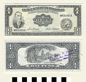 Thumbnail of Bank Note: Philippines, 1 Peso (1965.01.0133)