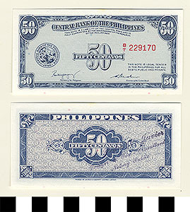 Thumbnail of Bank Note: Philippines, 50 Centavos (1965.01.0134)