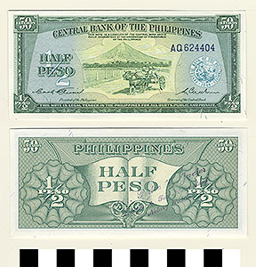 Thumbnail of Bank Note: Philippines, 1/2 Peso (50 Centavos) (1965.01.0135)