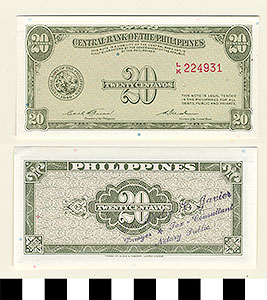 Thumbnail of Bank Note: Philippines, 20 Centavos (1965.01.0136)