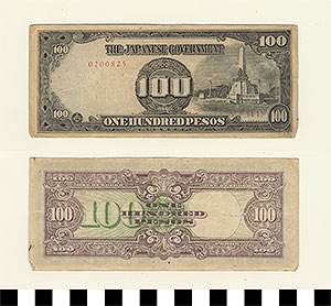 Thumbnail of Bank Note: Japanese Government-Issued Philippine Occupation Fiat, 100 Pesos  (1965.01.0144)