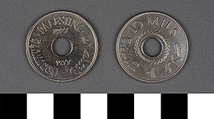 Thumbnail of Coin: Palestine, Mils, 10 (1971.15.0145)