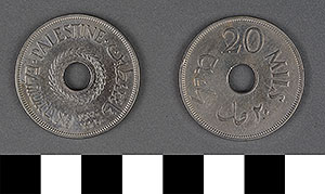 Thumbnail of Coin: Palestine, Mils, 20 (1971.15.0146)