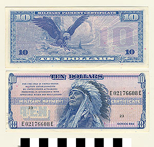 Thumbnail of Military Payment Certificate: 10 Dollars (1971.27.0014)