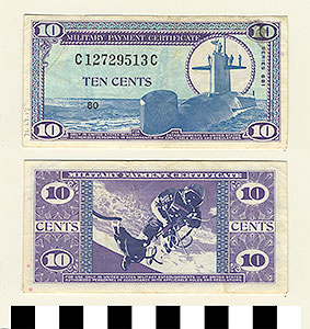 Thumbnail of Military Payment Certificate: 10 Cents (1971.27.0017)