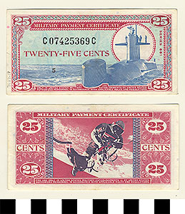 Thumbnail of Military Payment Certificate: 25 Cents (1971.27.0018)