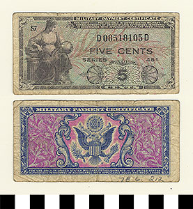 Thumbnail of Military Payment Certificate: 5 Cents (1978.06.0212)