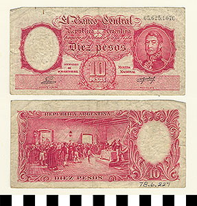 Thumbnail of Bank Note: Argentina, 10 Pesos (1978.06.0227)