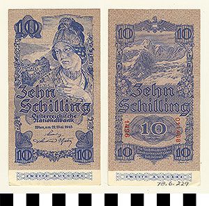 Thumbnail of Bank Note: Austria, 10 Schillings (1978.06.0229)