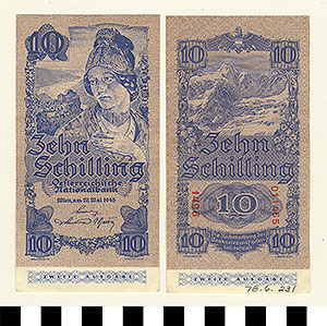 Thumbnail of Bank Note: Austria, 10 Schillings (1978.06.0231)