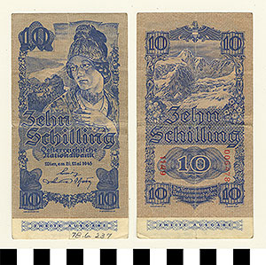 Thumbnail of Bank Note: Austria, 10 Schillings (1978.06.0237)