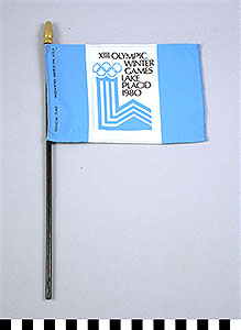 Thumbnail of Desk Flag: "XIII Olympic Winter Games, Lake Placid, 1980" (1980.08.0010A)