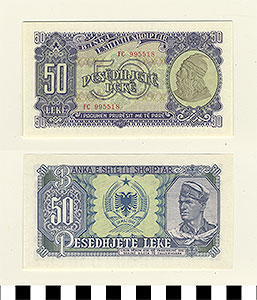 Thumbnail of Bank Note: Albania, 50 Leke (1992.23.0008)
