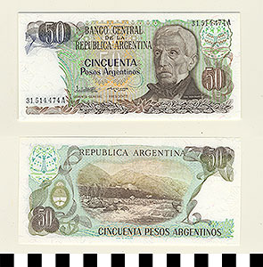 Thumbnail of Bank Note: Argentina, 50 Pesos (1992.23.0026)