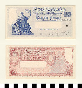 Thumbnail of Bank Note: Argentina, 5 Pesos (1992.23.0029)