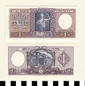 Thumbnail of Bank Note: Argentina, 1 Peso (1992.23.0033)