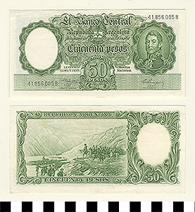 Thumbnail of Bank Note: Argentina, 50 Pesos (1992.23.0035)