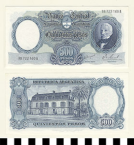 Thumbnail of Bank Note: Argentina, 500 Pesos (1992.23.0041)