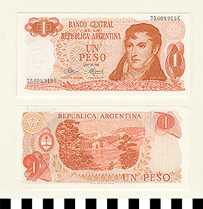 Thumbnail of Bank Note: Argentina, 1 Peso (1992.23.0045)