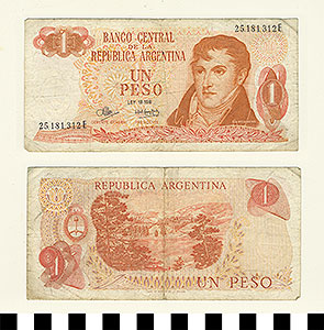 Thumbnail of Bank Note: Argentina, 1 Peso  (1992.23.0046)
