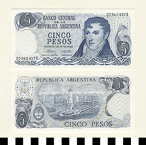 Thumbnail of Bank Note: Argentina, 5 Pesos (1992.23.0047)