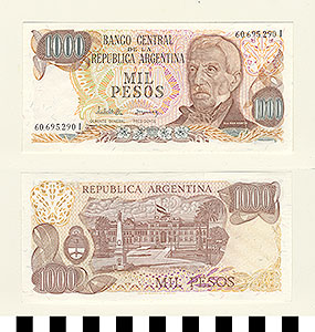 Thumbnail of Bank Note: Argentina, 1000 Pesos (1992.23.0056)
