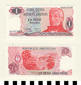 Thumbnail of Bank Note: Argentina, 1 Peso (1992.23.0058)