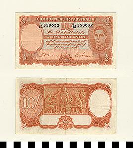 Thumbnail of Bank Note: Australia, 10 Shillings (1992.23.0074)