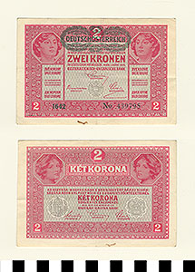 Thumbnail of Bank Note: Austria, 2 Kronen (1992.23.0079)