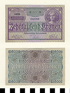 Thumbnail of Bank Note: Austria, 10000 Kronen (1992.23.0087)