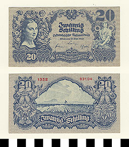 Thumbnail of Bank Note: Austria, 20 Schilling (1992.23.0089)