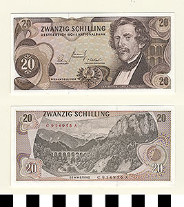 Thumbnail of Bank Note: Austria, 20 Schilling (1992.23.0091)