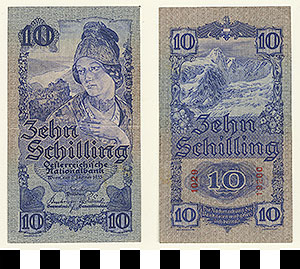 Thumbnail of Bank Note: Austria, 10 Schillings (1992.23.0094)