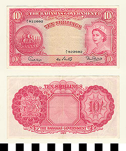 Thumbnail of Bank Note: Bahamas, 10 Shillings (1992.23.0098)