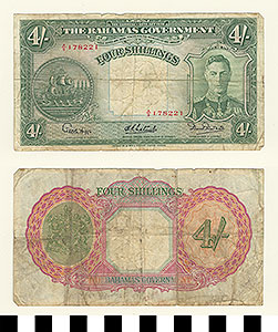 Thumbnail of Bank Note: Bahamas, 4 Shillings (1992.23.0099)