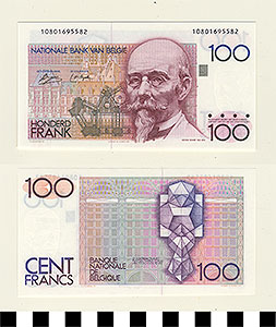 Thumbnail of Bank Note: Kingdom of Belguim, 100 Francs (1992.23.0115)