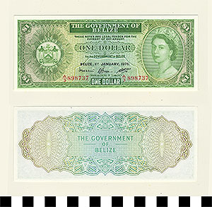 Thumbnail of Bank Note: Belize, 1 Dollar (1992.23.0116)