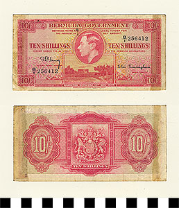 Thumbnail of Bank Note: Bermuda, 10 Shillings (1992.23.0119)