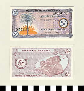 Thumbnail of Bank Note: Republic of Biafra, 5 Shillings (1992.23.0121)