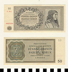 Thumbnail of Bohemian & Moravian Bank Note: 50 Korun (1992.23.0125)