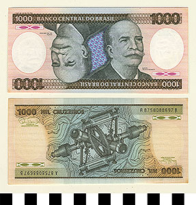 Thumbnail of Bank Note: Brazil, 1,000 Cruzeiros (1992.23.0144)