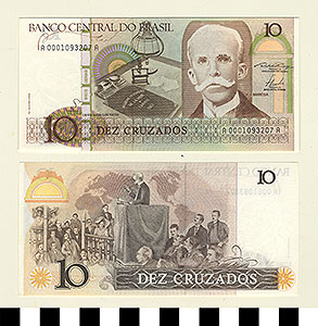 Thumbnail of Bank Note: Brazil, 10 Cruzados (1992.23.0145)