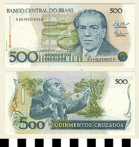 Thumbnail of Bank Note: Brazil, 500 Cruzados (1992.23.0147)