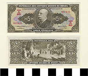 Thumbnail of Bank Note: Brazil, 5 Cruzeiros (1992.23.0150)