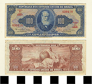 Thumbnail of Bank Note: Brazil, 100 Cruzeiros (1992.23.0154)