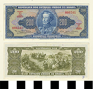 Thumbnail of Bank Note: Brazil, 200 Cruzeiros (1992.23.0156)