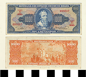 Thumbnail of Bank Note: Brazil, 1,000 Cruzeiros (1992.23.0158)