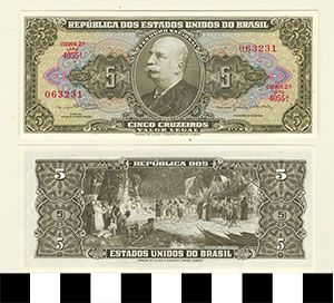 Thumbnail of Bank Note: Brazil, 5 Cruzeiros (1992.23.0160)