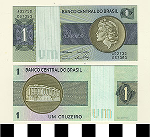 Thumbnail of Bank Note: Brazil, 1 Cruzeiro (1992.23.0162A)