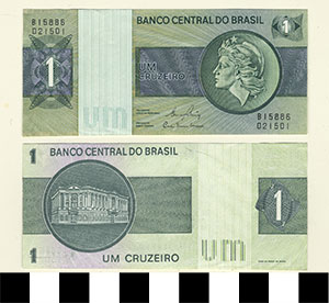 Thumbnail of Bank Note: Brazil, 1 Cruzeiro (1992.23.0162B)